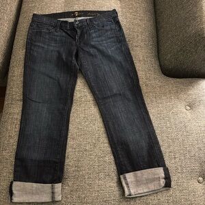 7 For All Mankind straight leg cropped jean
